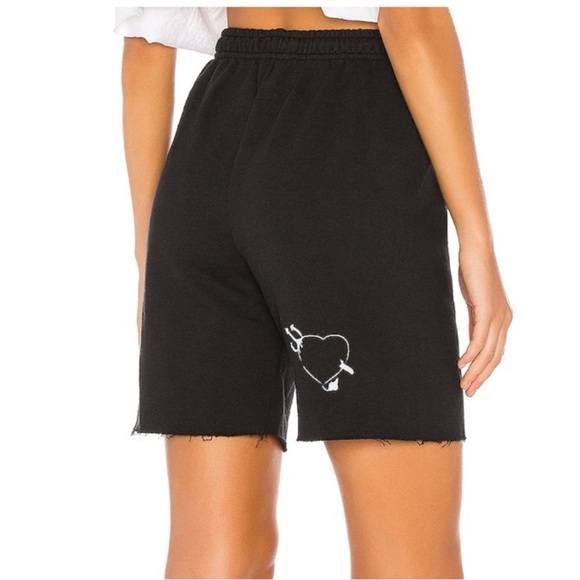 Boys Lie Read Me Cut Off Sweat Shorts Black Size Small - Picture 2 of 9